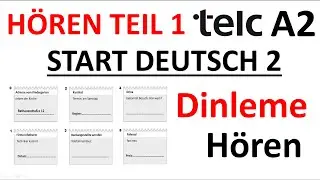 Telc A2 Deutsch Start 2 Hören Teil 1/Dinleme 1. Bölüm Deutsch-Almanca A2 Prüfung-Sınav #telc #telca2