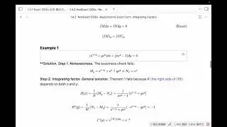 1 4 2.I MN公式法＿研究所考題解析  NonExact ODEs  Reduction to Exact Form : Integrating Factors