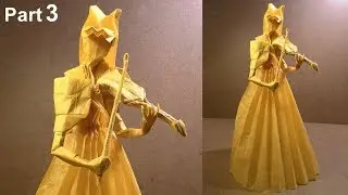 Origami Violinist tutorial (Hojyo Takashi) part 3 折り紙  バイオリン奏者  violinista