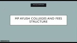MP Ayush Counselling 2021| MP AYUSH COLLEGES AND FEES STRUCTURE| BAMS| BHMS| BUMS