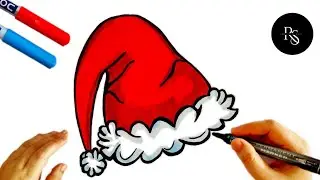 Easy & Cute Christmas Hat Drawing 🎅 | Simple Holiday Art for Kids & Beginners | Christmas drawings