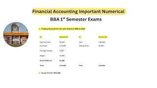 Important Numericals of Financial Accounting BBA 1st Semester CCSU #bba #ccsuexam 