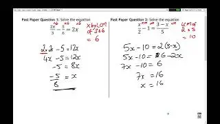 N5 - Equations and Inequations - Past Paper Questions
