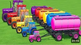 MASSEY FERGUSON _ J. DEERE _ FASTRAC TRANSPORT BATTLE WITH TANKERS _ DEEP MUD_ Farming Simulator 