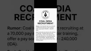Coal india Limited entry level pay scale Rumour #cpse #coalindia #maharatna