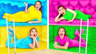 Secret Room Under the Bed Four Colors Challenge | Funny Moments by BaRaFun Gold Challenge