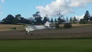 Maiden Flight of Sig 1/4 scale clipped wing Cub.