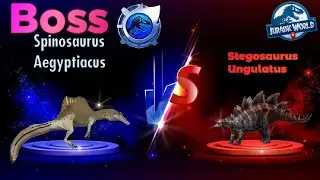 Solo STEGOSAURUS UNGULATUS fight boss SPINOSAURUS AEGYPTIACUS #jurassicworldalive#islaevent