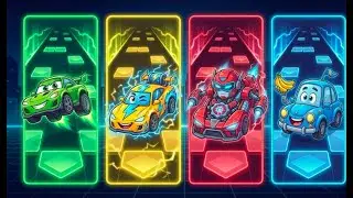 Neon Car Showdown 🚗⚡ Banana Racer vs Robo Beast!