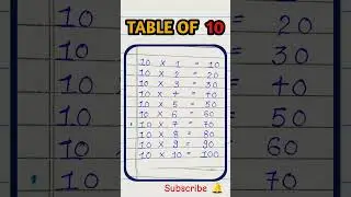 Table of 10 | 10 Ka Pahada | Learn Multiplication Table of 10 Easily | 10 का पहाड़ा | #shorts #video