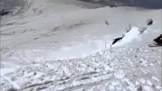 Crazy snowmobile jump in Norway!