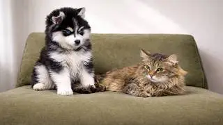 The Puppy&rsquo;s Safe Room&hellip; Until the &ldquo;INTRUDER&rdquo; Arrived! Huskies AVOID the puppy&hellip;