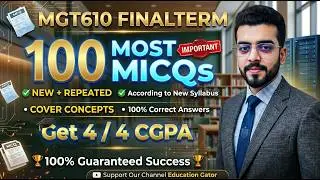 MGT610 Final Term Exam 2026 🔥 Important MCQs & Most Expected Questions | VU