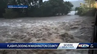 Flash flooding causes mudslide in Washington County, Kentucky Tuesday night