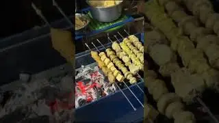 Street Style Veg Tandoori Chaap & Paneer Tikka 😍 | Live Coal BBQ | Indian Street Food #food #bbq