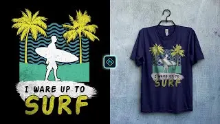 Surfing T-Shirt Design for Redbubble in Photoshop Tutorial 2023