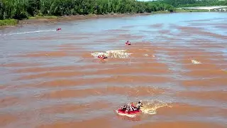 Amazing Tidal Bore and Awesome Rafting with Fast Tidal Flows Upstream in the Shubenacadie River