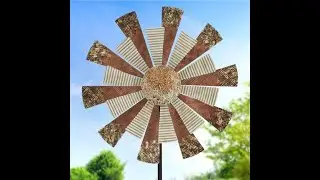Gibson Windmill Style Outdoor Garden Metal Wind Spinner Stake