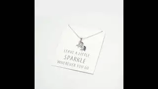Crystal Unicorn Sparkle Quote Necklace by Philip Jones Jewellery