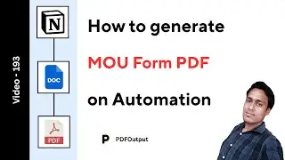 MOU Form PDF Generator | How to generate MOUs on automation using Notion Database
