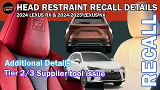 RECALL DETAILS: 2024 Lexus RX & 2024-2025 Lexus NX