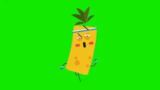 dancing pineapple fruit animations UHD green screen video.