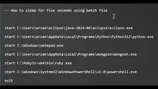 How to sleep for five seconds in Batch File