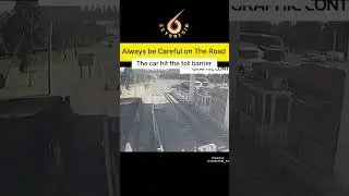 Car Crash 🥵 | SUV hit Toll Barrier #shorts #cctvnesia #viralshorts #carcrash #accidentnews #trending