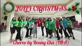 Jolly Christmas linedance. Demo by Ina HKBP Depok 1.