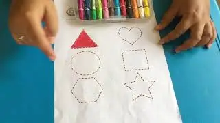 Student&rsquo;s worksheet (tracing and colouring about shapes) for Kindergarten A