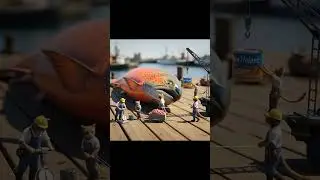 Tiny Meow Cruw Takes On The Giant Fish Bos #EpicFishBattel#minicats #cookingcats