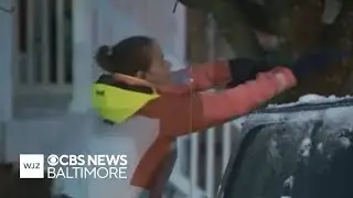 Maryland neighbors work all day to clear snow ahead of deep freeze