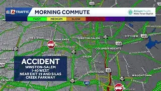 Crashes reported in the Piedmont Triad during morning commute