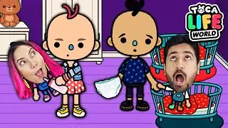 NOSSA ROTINA SENDO CUIDADO PELOS NOSSOS FILHOS GÊMEOS no Toca Life