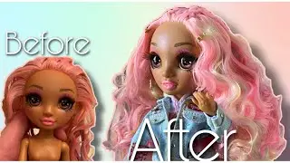 CURLING DOLL HAIR TUTORIAL!! RESTYLING KIA HART #RainbowHigh