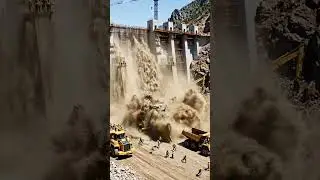 SHOCK! MOMENT OF DAM BREAK CAPTURED ON CAMERA! WORKERS SWEEPED AWAY IN A SECOND!