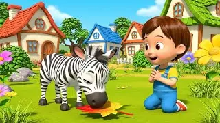 Um Filhote de Zebra Encontrou uma Folha Arco-Íris 🦓 | Rimas Infantis e Canções para Crianças