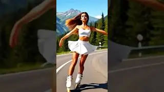 Into the wind. watch the full music video on the channel. #rollerskating  #rollerblades #song #girl