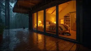 Gentle Rain Sounds for Sleep | No Music, Pure Rain in a Cozy Forest Bedroom