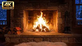 Cozy Cabin Fireplace No Ads | Burning Logs, Fire Sounds, for Peaceful Sleep