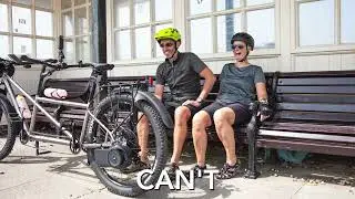 Nick & Karen riding Skarper on a tandem bike