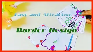 Handmade Easy Border Designs!! Floral frame!! small open card!!new year greetings!!manjaricrafthouse