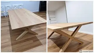 Complete Build of Cross X Leg Farmhouse Dining Table How To Make X 腿餐桌制作过程