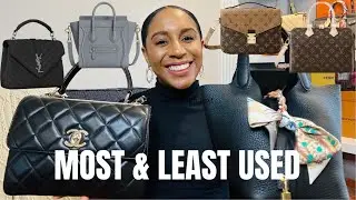 MY MOST USED & LEAST USED LUXURY HANDBAGS OF 2022| * Saint Laurent, Chanel, Louis Vuitton, Hermes