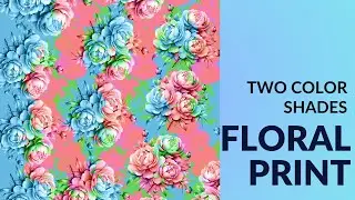 how to two color shades Floral print on photoshop