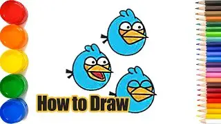 How to draw Angry Birds Blue | Angry Birds Blues drawing