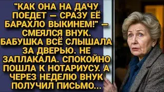 Выкинем её барахло, когда поедет на дачу_-Услышала она слова внука и вместо слез пошла к нотариусу