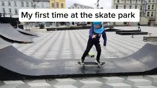 First day in the skate park!!??  #skateboarding #ramp #first #skills 
