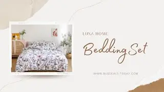 LUNA HOME 6pcs  Floral Design Light Brown Color, Bedding Set