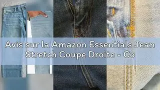 Avis sur la Amazon Essentials Jean Stretch Coupe Droite - Couleurs abandonn&eacute;es Homme, Bleu Moyen Vin